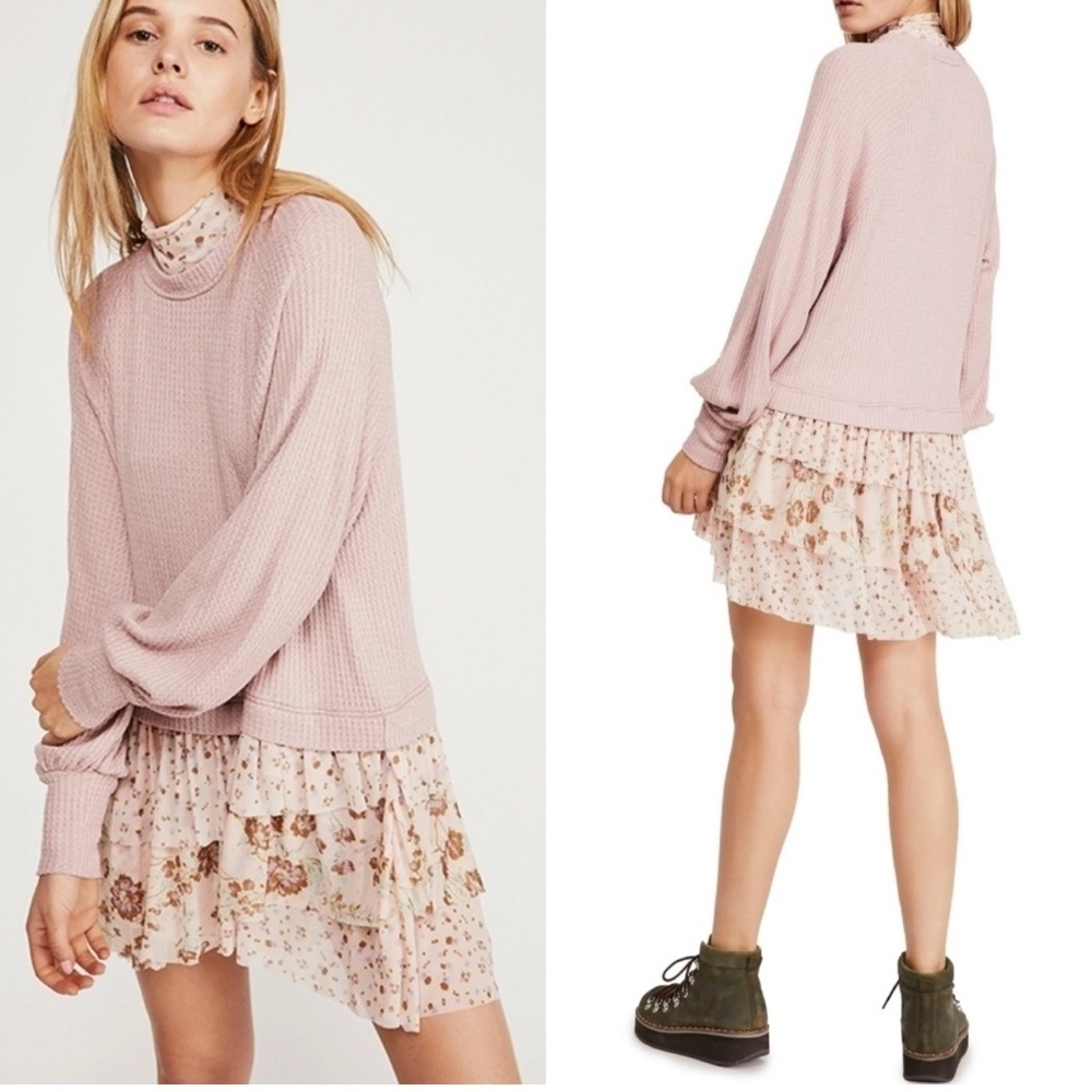 Free People Pink Floral Mini Dress